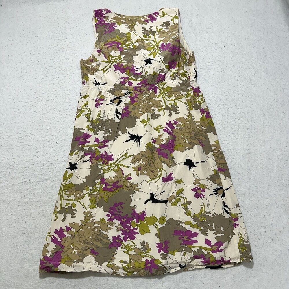 Ann Taylor LOFT Petites Women's 4P Silk Blend Floral A-Line Empire Waist Dress - Picture 9 of 11